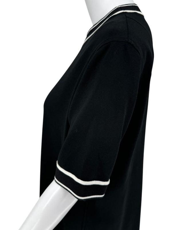 Rag & Bone Black Tipped Knit T-Shirt Dress - M