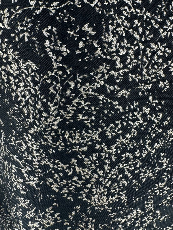 Pamella Roland Metallic Jacquard Sleeveless Dress with Beaded Neckline