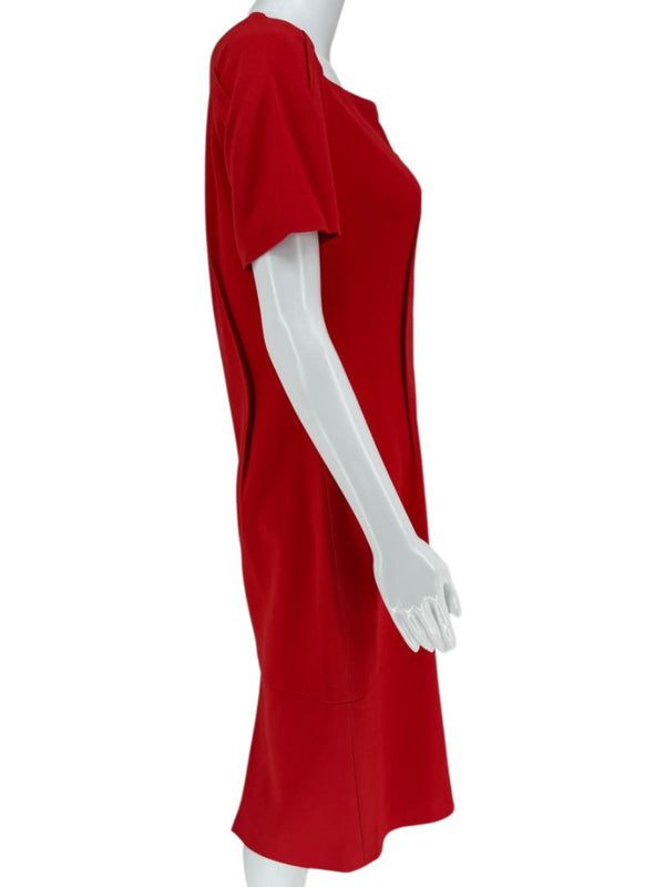 Pamella Roland Sculptural Red Cocktail Dress – Estimated Size 12