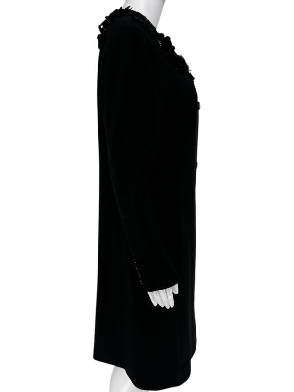 Pamella Roland Embellished Collar Longline Jacket - Large