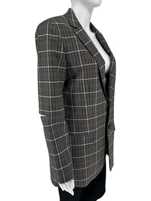 Tibi Oversized Check Blazer with Slit Sleeves - Size 8