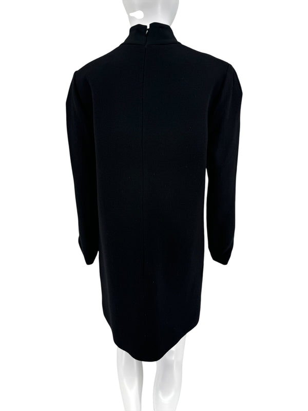 Victoria Victoria Beckham Wool Shift Dress with Contrast Cuffs - Size 8