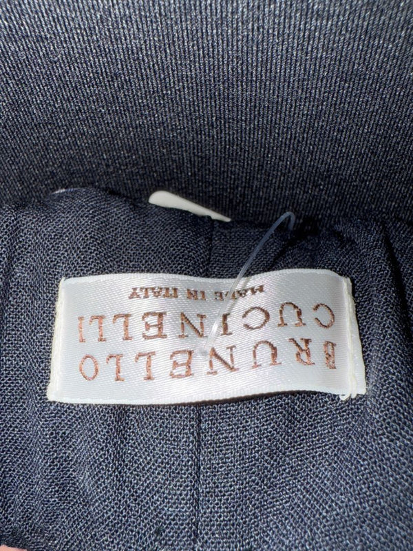 Brunello Cucinelli Navy Wool-Blend Elastic Waist Trousers - IT 44