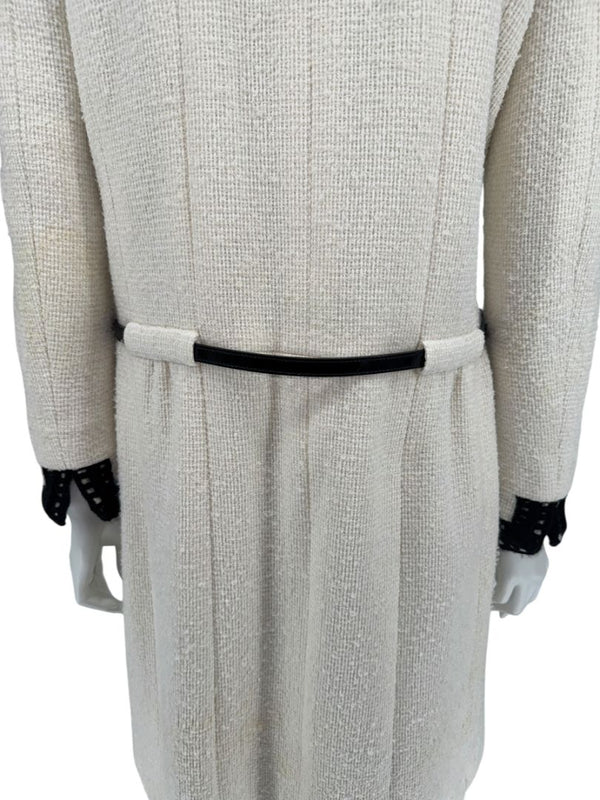 Chanel Fall 2000 Iconic Runway Coat/Dress with Patent Belt - Size 42