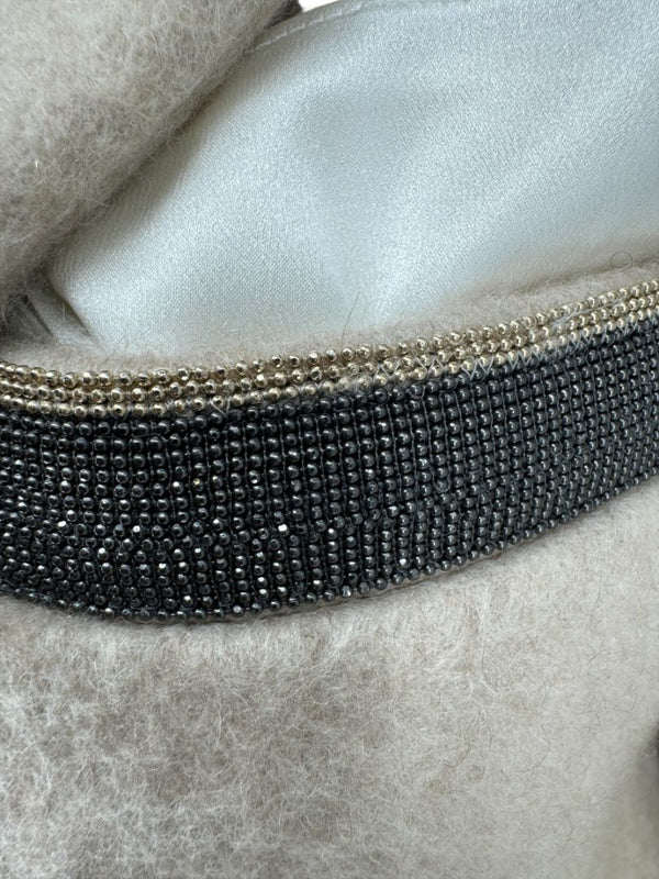 Brunello Cucinelli Ivory Wool-Cashmere Coat with Monili Detail - Size 8