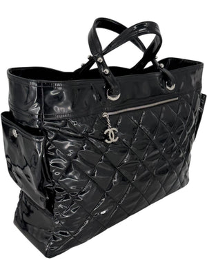 Chanel Paris-Biarritz XL Tote in Black Patent Vinyl