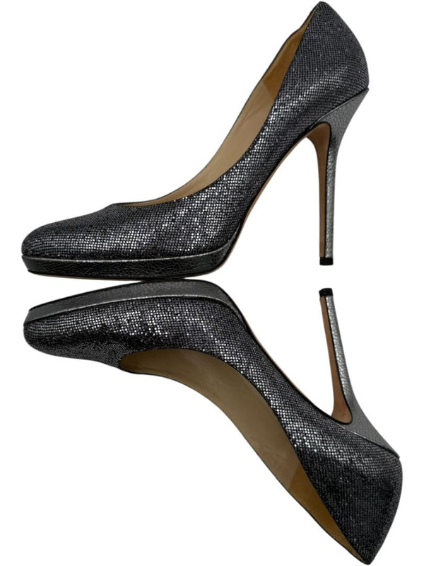 Jimmy Choo Black & Silver Glitter Dégradé Pumps – Size 39