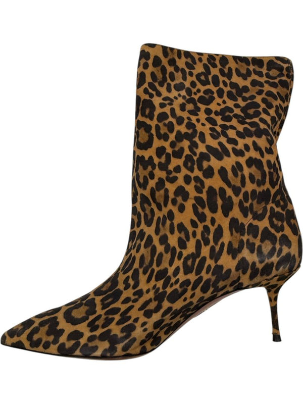 Aquazzura Leopard Print Calf Hair Booties – Size 39