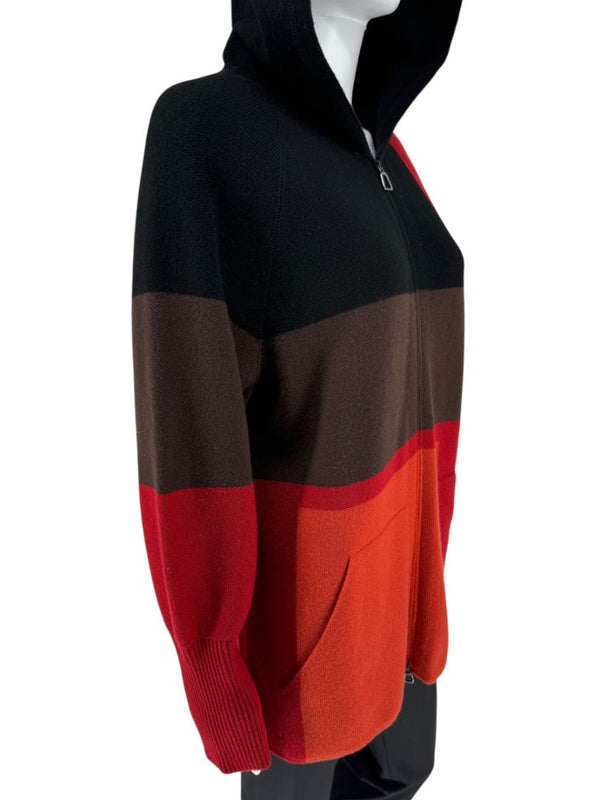Akris Cashmere Colorblock Zip Hoodie - Size US 10