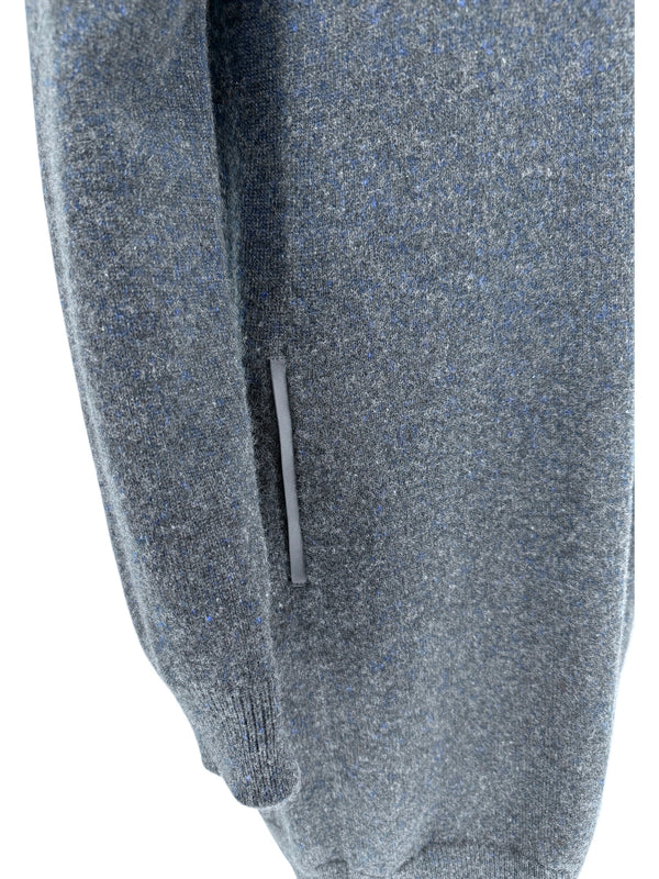 Loro Piana Navy Cashmere Split-Neck Tunic Sweater Dress – Size L
