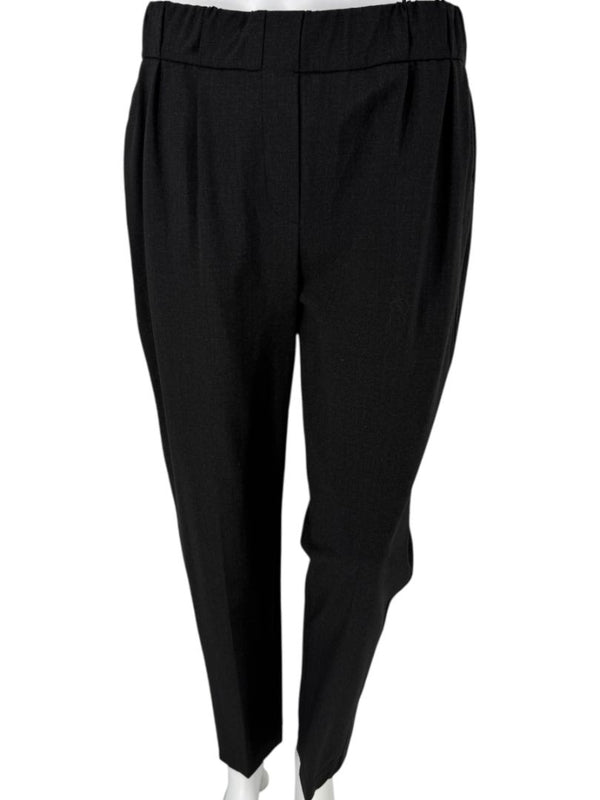 Brunello Cucinelli Charcoal Wool-Blend Elastic Waist Trousers – Size 8