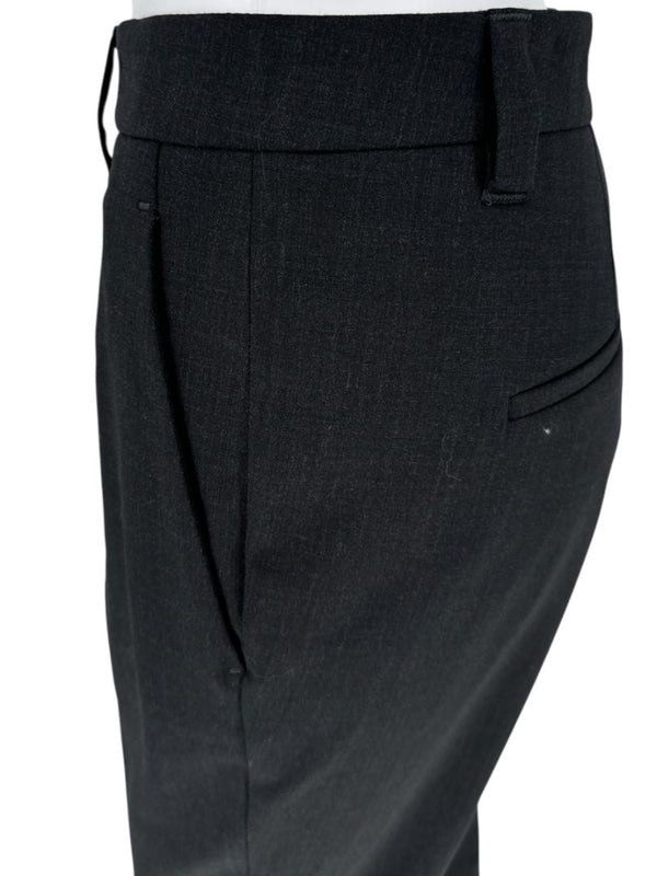 Brunello Cucinelli Charcoal Wool Tapered Trousers with MONILI Trim – Size IT 46 / US 10