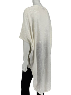 Brunello Cucinelli Ivory Hi-Low Sequin Knit Tunic – Size L