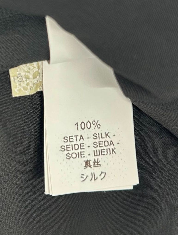 Brunello Cucinelli Black Silk Maxi Dress with Ruffled Shoulder Detail – Size XL