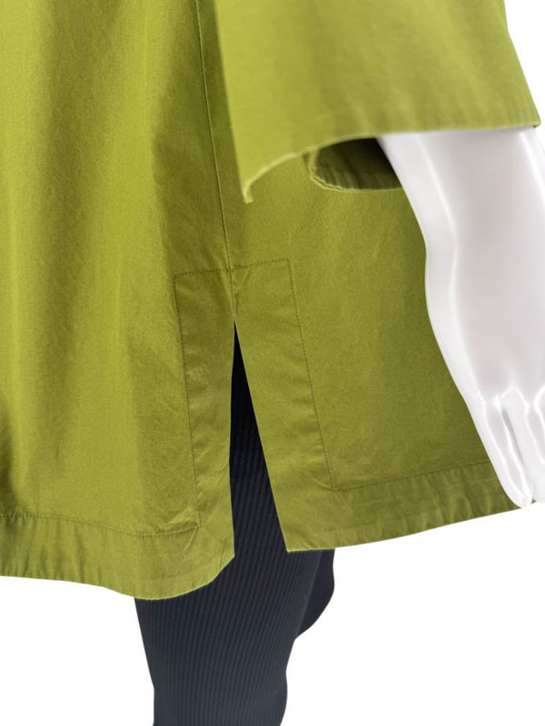 Max Mara Olive Green Cotton Poplin Tunic Shirt – Size IT 42 (US 6)