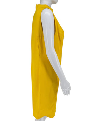Pamella Roland Sleeveless Citron Yellow Sheath Dress – Large