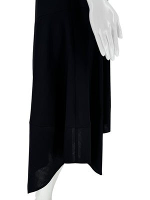 Akris Navy Sleeveless Handkerchief-Hem Midi Dress – US 12 / FR 44 / IT 48