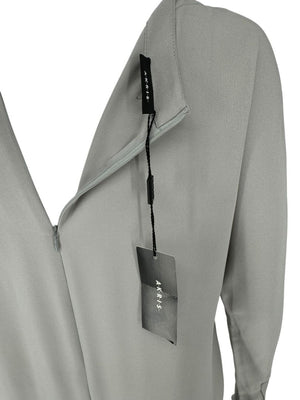 Akris Gravel Grey Long Silk Tunic Blouse – Size 8