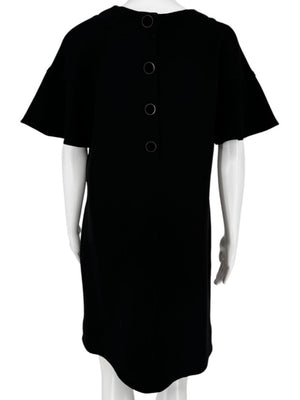 Lela Rose Black Short-Sleeve Button-Back Dress - Size 10