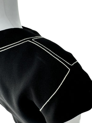 Theory Black Embroidered Cap Sleeve Shift Dress – Size 14