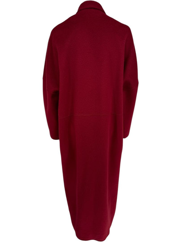 Pamella Roland Burgundy Cashmere Double-Breasted Coat – Size L
