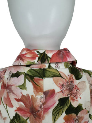 Pamella Roland Pink & Green Floral Belted Jacket – Large