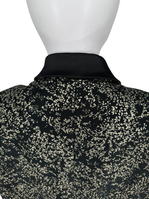 Pamella Roland Metallic Brocade Tuxedo Coat with Beaded Cuffs – Large