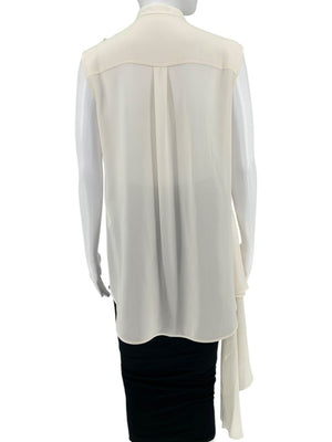 Alexander McQueen Ivory Silk Ruffle Blouse – Size IT 42