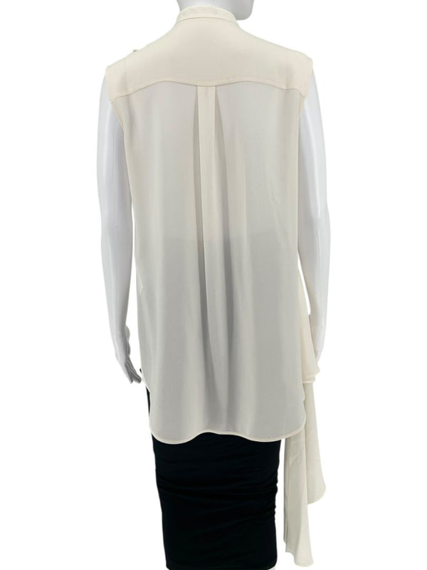 Alexander McQueen Ivory Silk Ruffle Blouse – Size IT 42