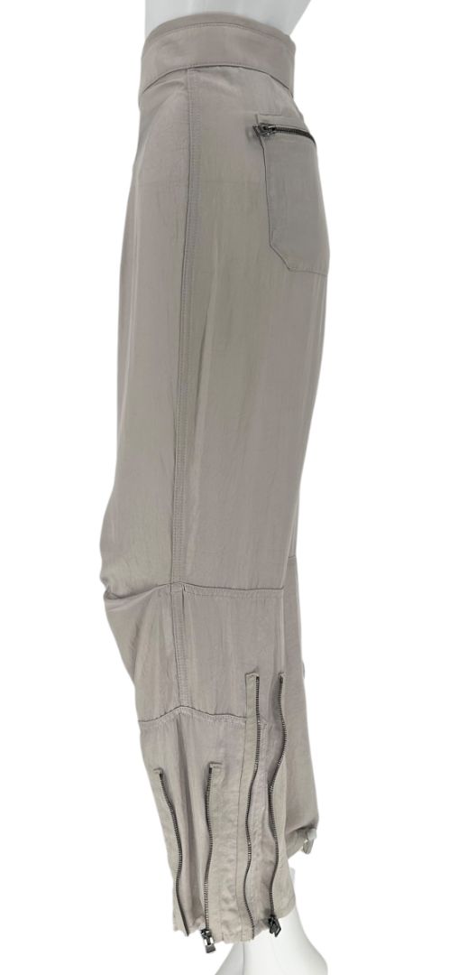 Tom Ford Taupe Acetate Silk-Zip Moto Cropped Pants – Size IT 42