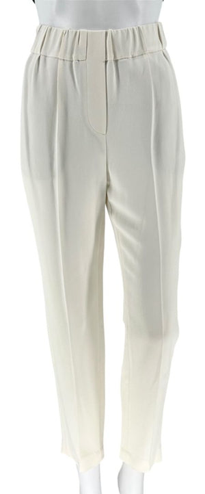 Brunello Cucinelli Ivory Elastic Waist Pull-On Pants – Size IT 44 / US 8