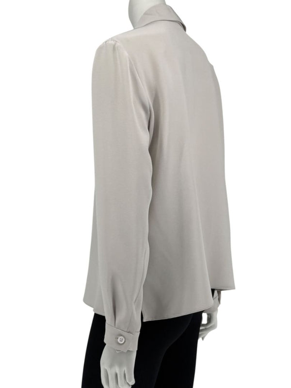 Peter Cohen Gray Silk Convertible Collar Blouse – Size L