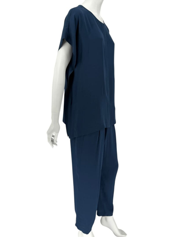 Loro Piana Blue Silk-Blend Lounge Set – Size 46
