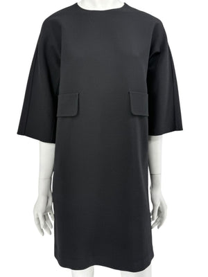 Max Mara 'Cucito a Mano' Black Wool Cocoon Dress – Size IT 40 (US 4/6)