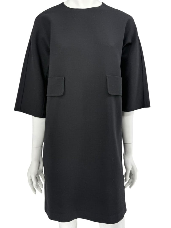 Max Mara 'Cucito a Mano' Black Wool Cocoon Dress – Size IT 40 (US 4/6)
