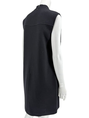 Michael Kors Collection Black Sleeveless Wool-Blend Shift Dress – Size 8