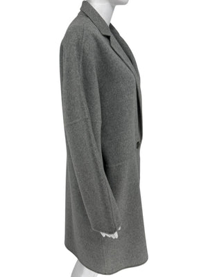 Akris Light Grey Double-Breasted Cashmere Coat - Size US 6