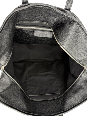 Balenciaga Black Arena Leather Bazar Shopper Tote Bag - XL