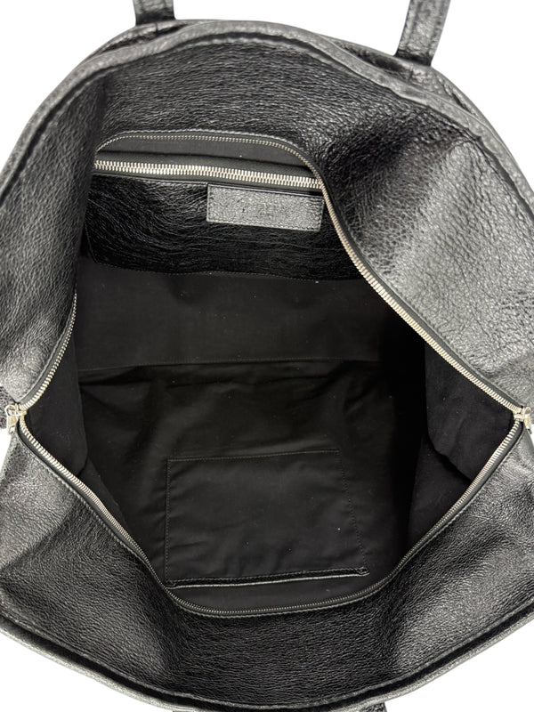Balenciaga Black Arena Leather Bazar Shopper Tote Bag - XL