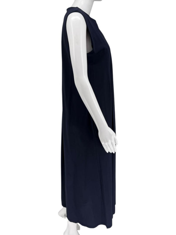 Weekend Max Mara Navy Jersey Pleated Midi Dress – Size L