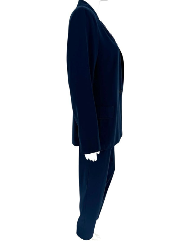 Pamella Roland Navy Embellished Pant Suit – Large