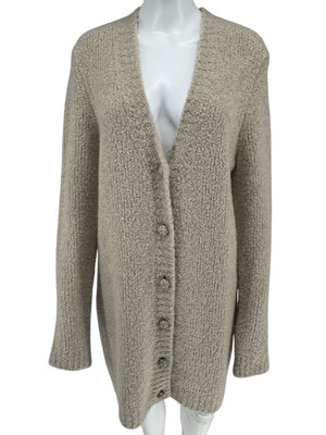 Gabriela Hearst Beige Bouclé Cashmere-Silk Cardigan – Size L