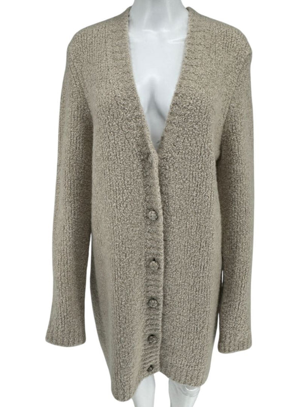 Gabriela Hearst Beige Bouclé Cashmere-Silk Cardigan – Size L