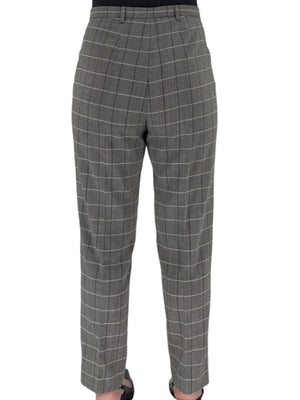 A-K-R-I-S Punto Grey Windowpane Wool Pantsuit – Jacket Size 8, Pants Size 10