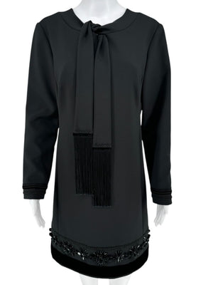 Pamella Roland Black Embellished Hem Dress – Large