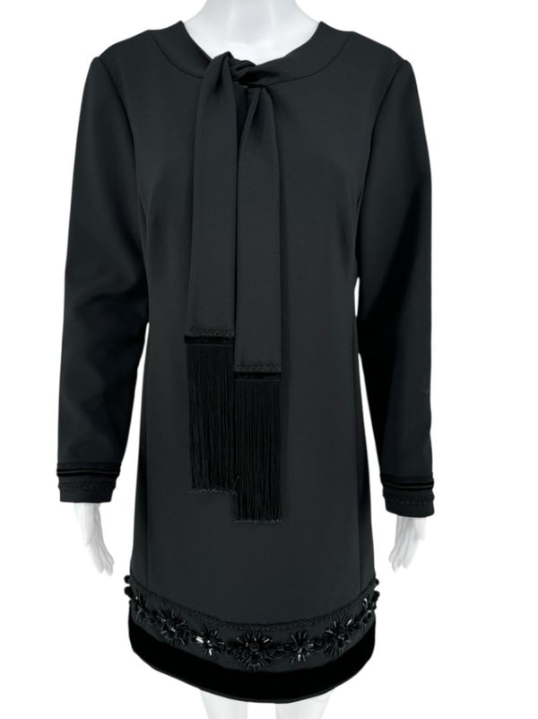 Pamella Roland Black Embellished Hem Dress – Large