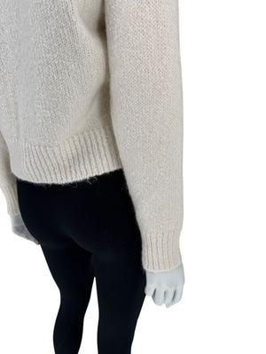 Allude Cream Mohair Blend Button-Front Cardigan – Size M