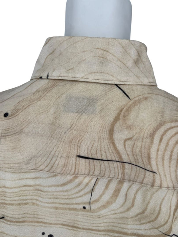 Lemaire Beige Woodgrain Print Button-Up Shirt – Size XS