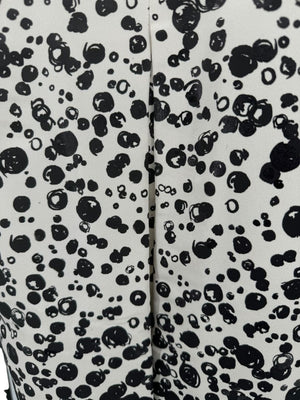 Pamella Roland Black & White Abstract Dot Jacquard Coat – Large