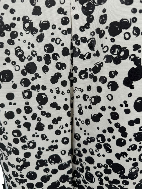 Pamella Roland Black & White Abstract Dot Jacquard Coat – Large